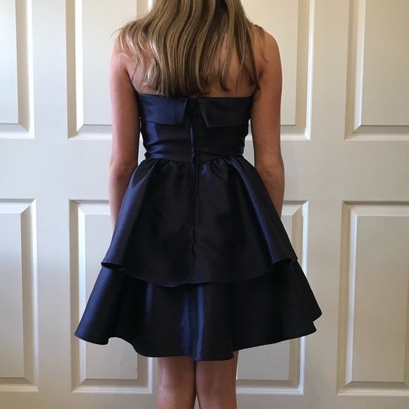 Dark Blue Cocktail Formal Dress - Picture 3 of 4